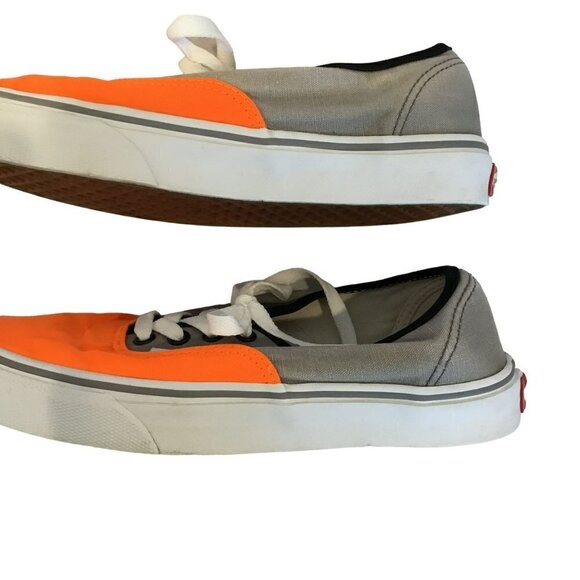 Vans The Era Skater Shoes Two Tone Canvas Women's Sz 7.5 Neon Orange Gray Unisex - Picture 3 of 8